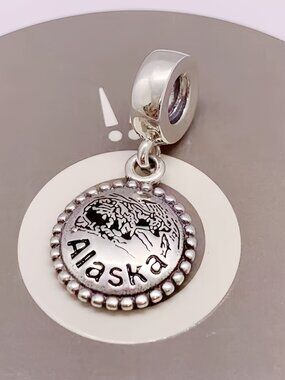 Pandora Alaska Bear Dangle Charm Pendant, Polar bear, S925 Sterling Silver